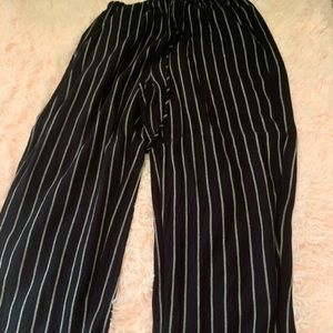 Black striped dress pants